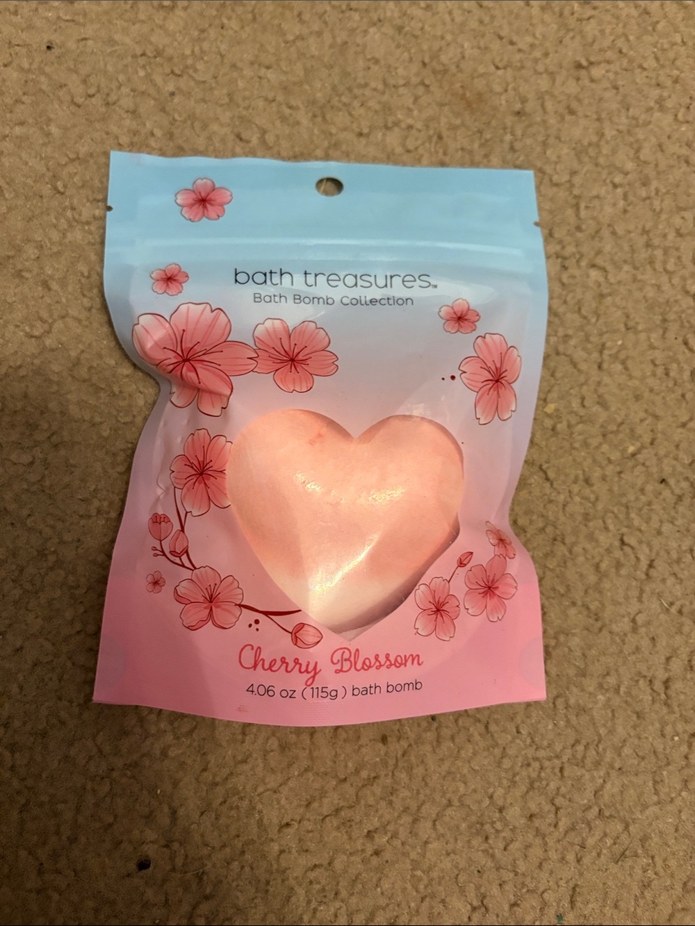 Cherry Blossom Pink Heart Bath Bomb - Pink